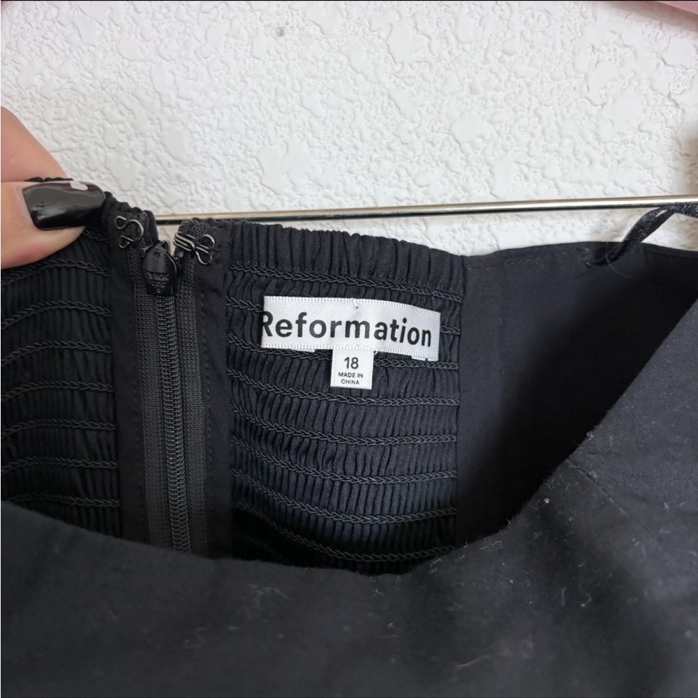 reformation astoria strapless pocketed midi dress - Picture 2 of 5
